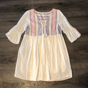 Cream Dress with floral print